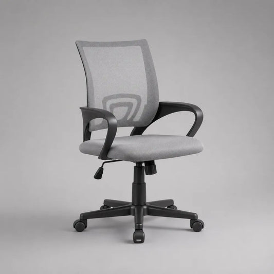 Sedia da ufficio ergonomica girevole in rete grigia e nera con braccioli, altezza regolabile, 60 x 58 x 90-100 cm